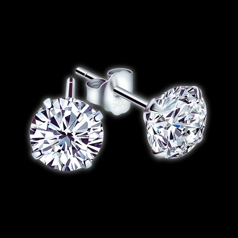 Aretes de Plata de Ley 925 con Zirconia Cúbica
