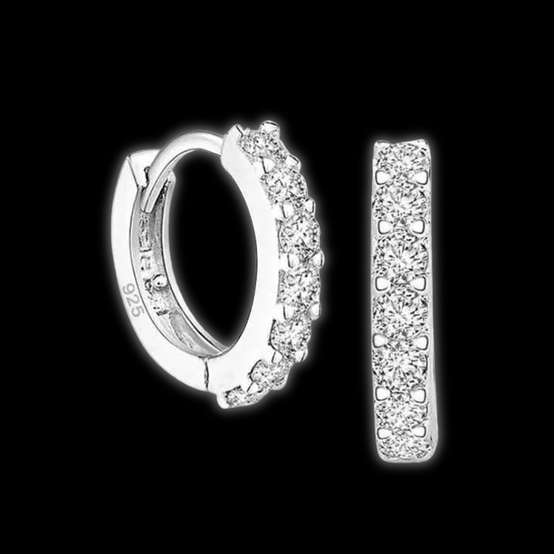 Aros de Cristal Románticos – Baño en Plata 925