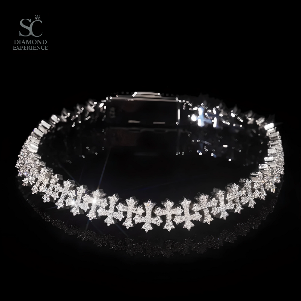 Cruz Iced Out-Plata 925 Moissanite