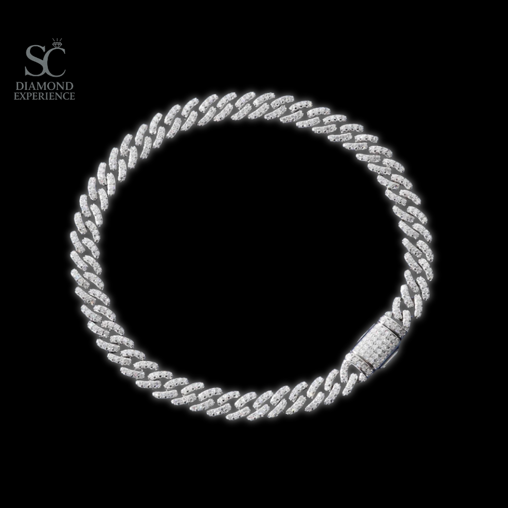 Pulsera Cubana Moissanita – Plata 925 6mm