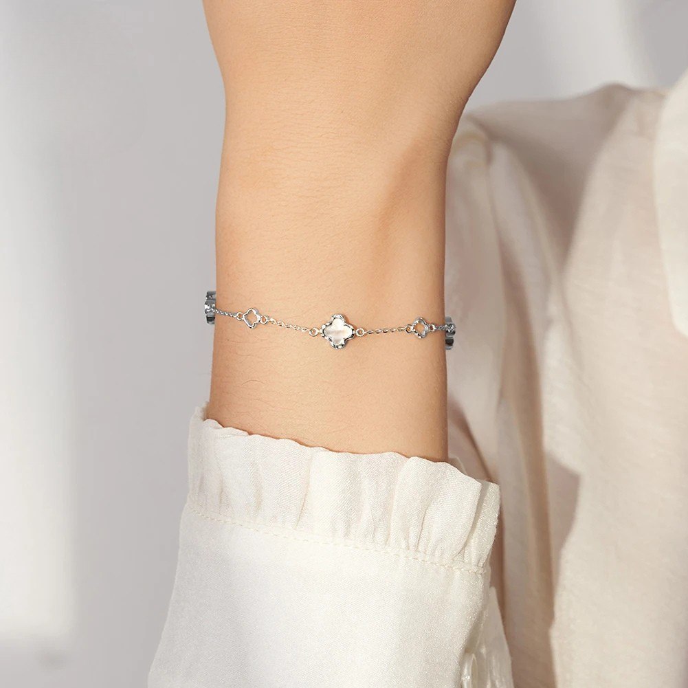 Pulsera Tréboles Blanco – Plata 925