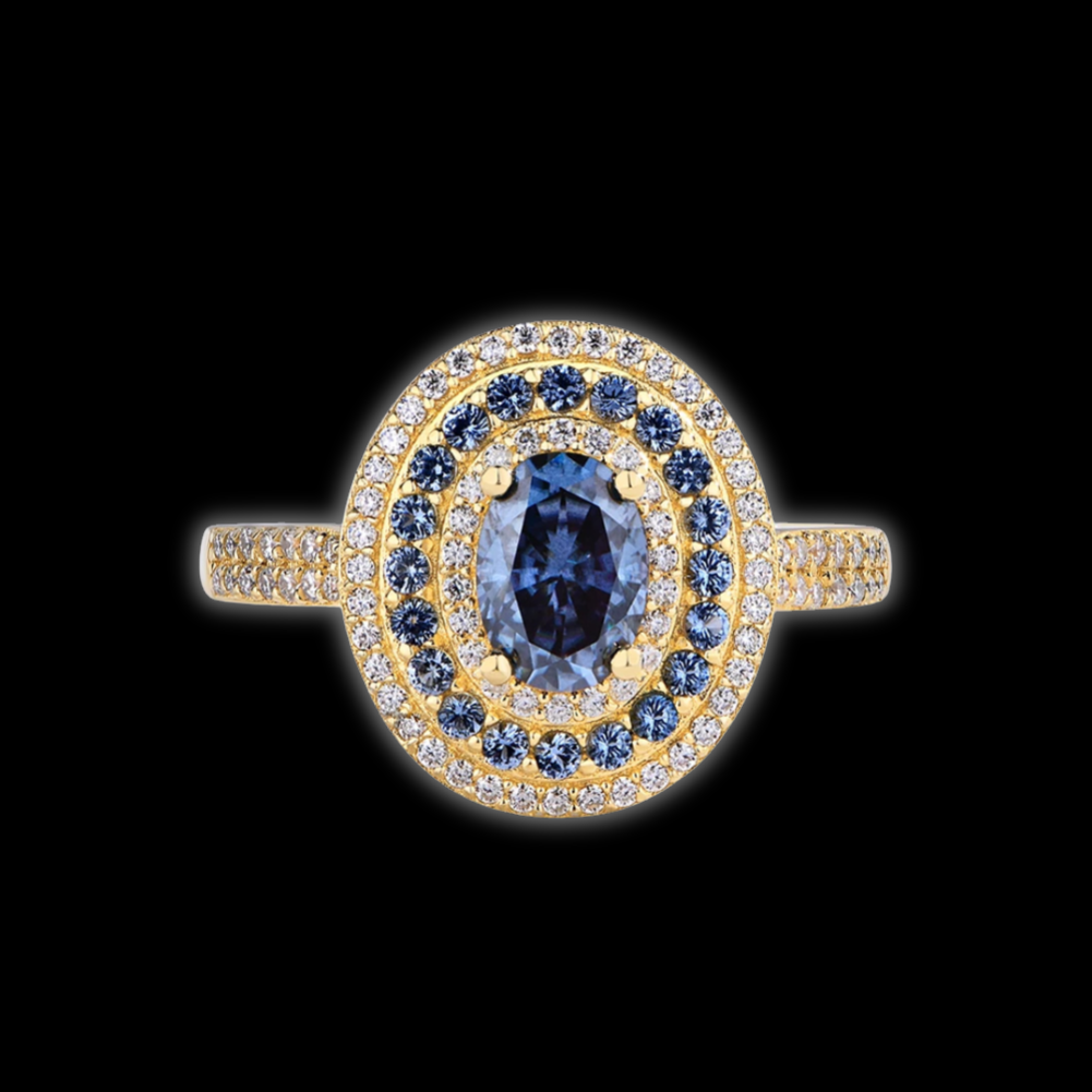 Cielo Eterno – Moissanita Azul y Plata Estelar