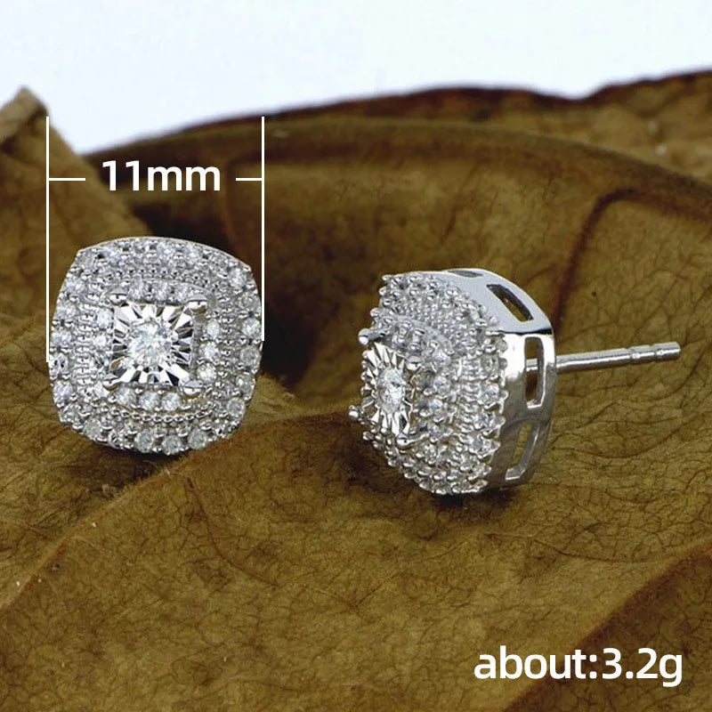 Aretes Stud-Plata ley 925