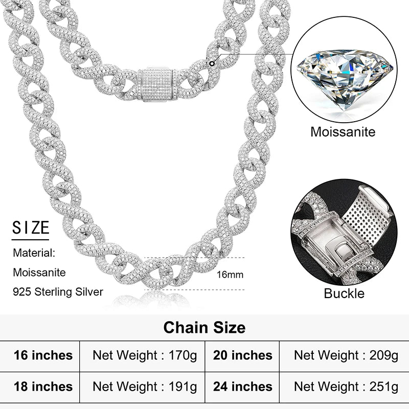 Infinity Frost – Moissanita Baguette en Plata Real 925