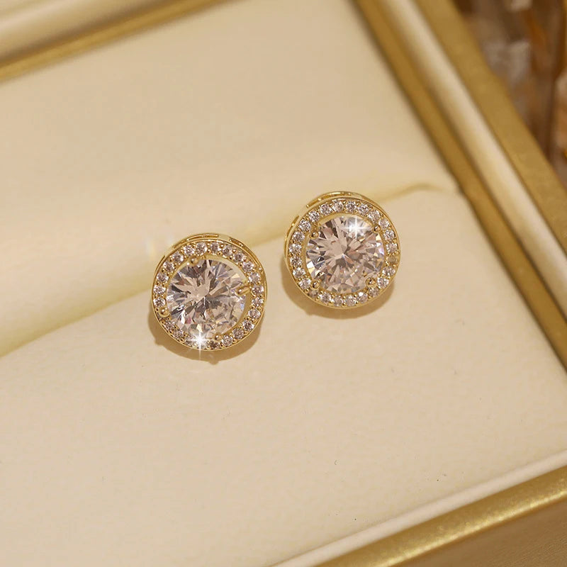 Aretes Vintage de Zirconia Blanca