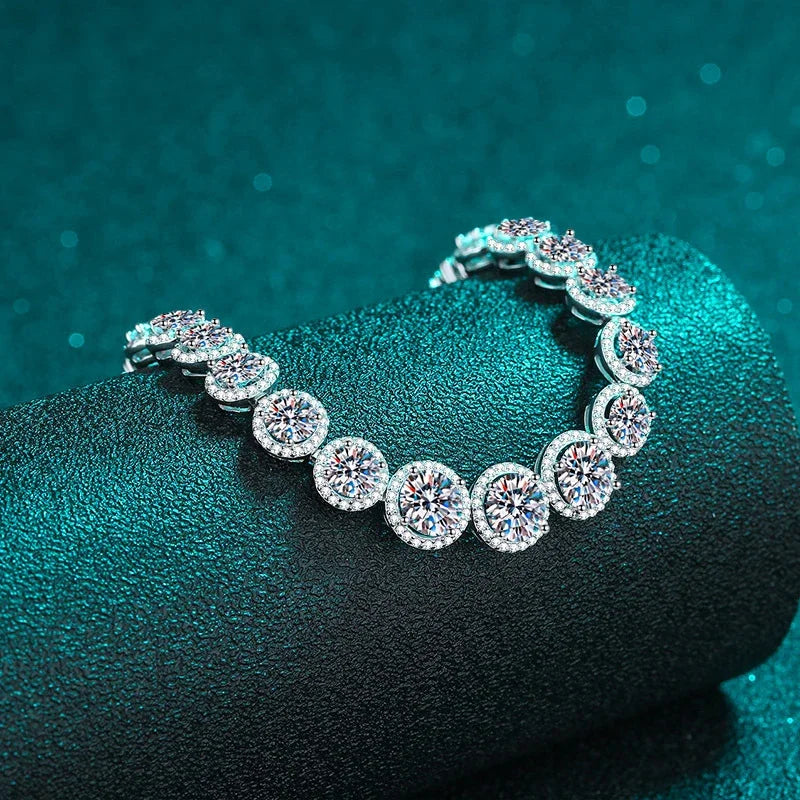 Pulso moissanita Luz Brillante-Plata 925