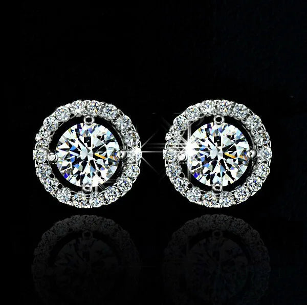 Aretes Vintage de Zirconia Blanca