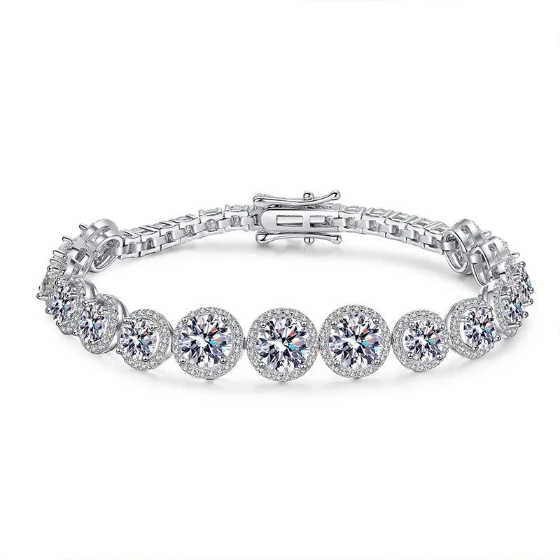 Pulso moissanita Luz Brillante-Plata 925