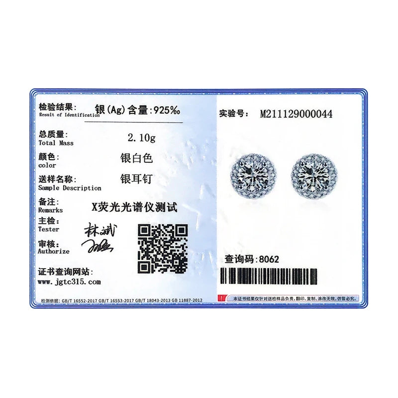 Aretes Stud de Zirconia Plata 925