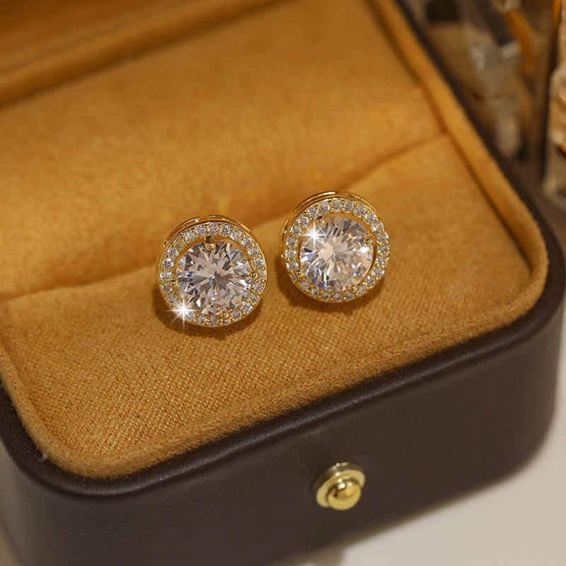 Aretes Vintage de Zirconia Blanca