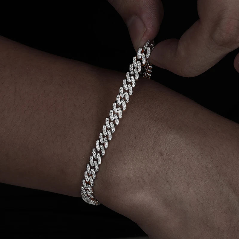 Pulsera Cubana Moissanita – Plata 925 6mm