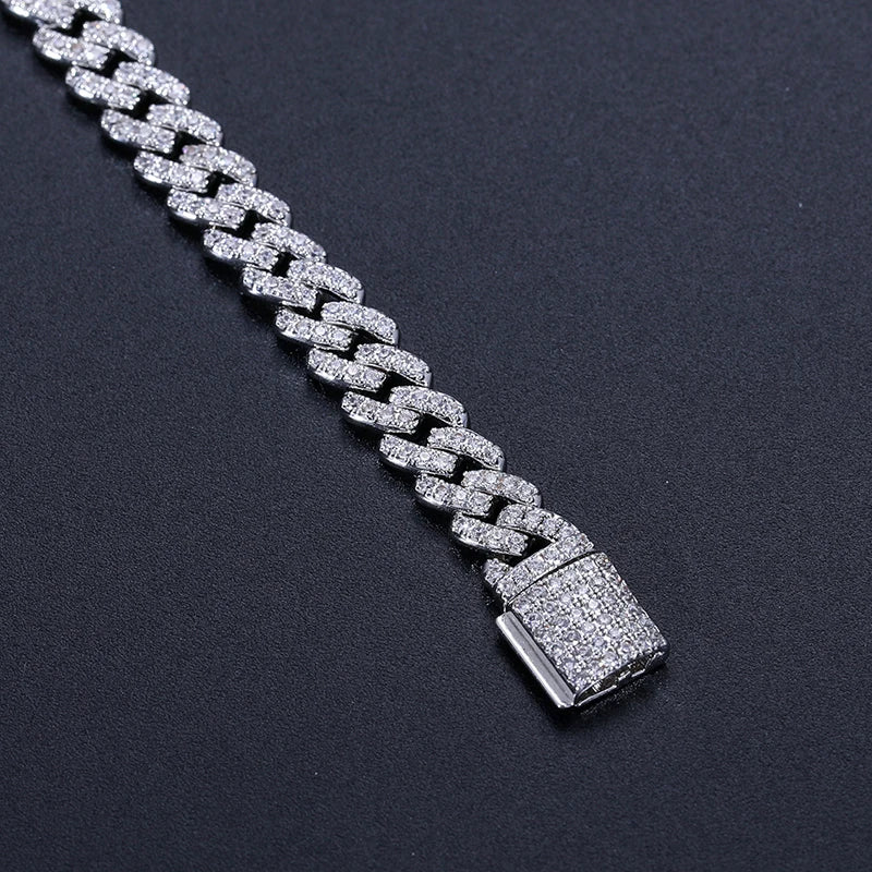 Pulsera Cubana Moissanita – Plata 925 6mm