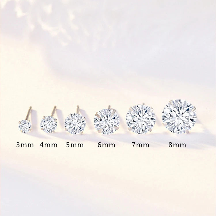 Aretes de Plata de Ley 925 con Zirconia Cúbica
