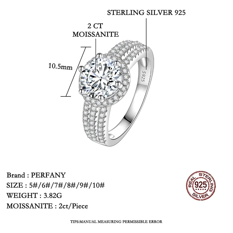 Brillo Estelar— Moissanita 2CT/3CT · Plata 925