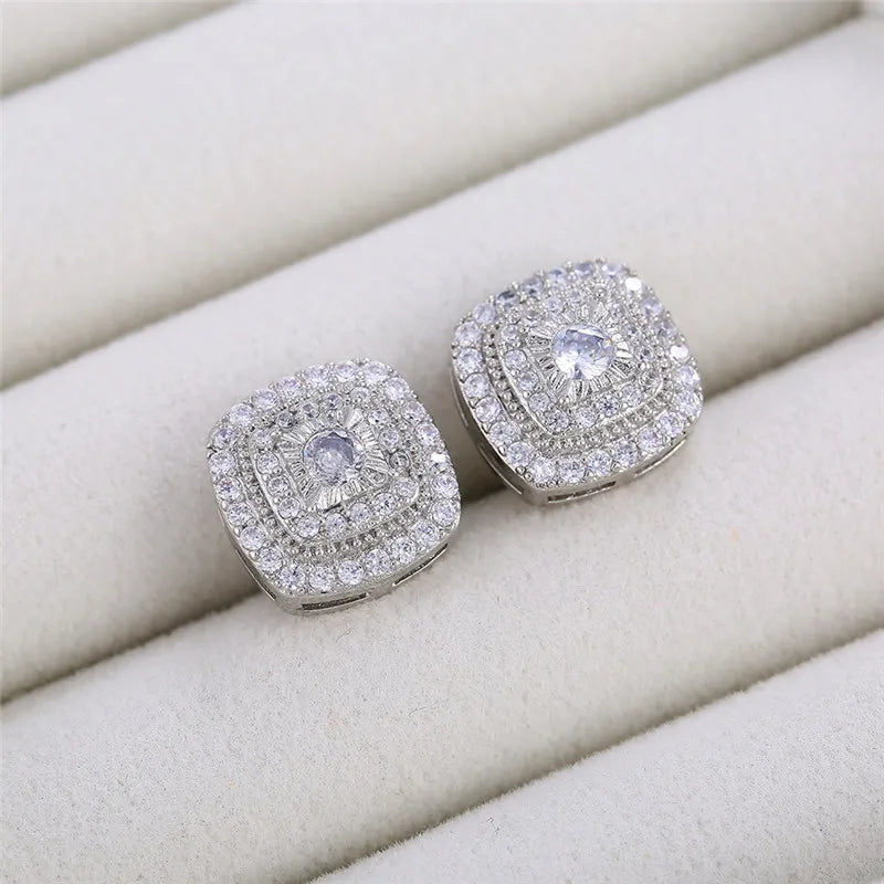 Aretes Stud-Plata ley 925