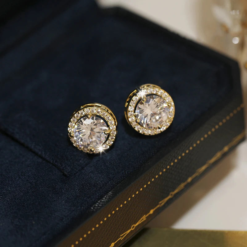 Aretes Vintage de Zirconia Blanca