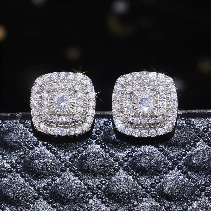 Aretes Stud-Plata ley 925