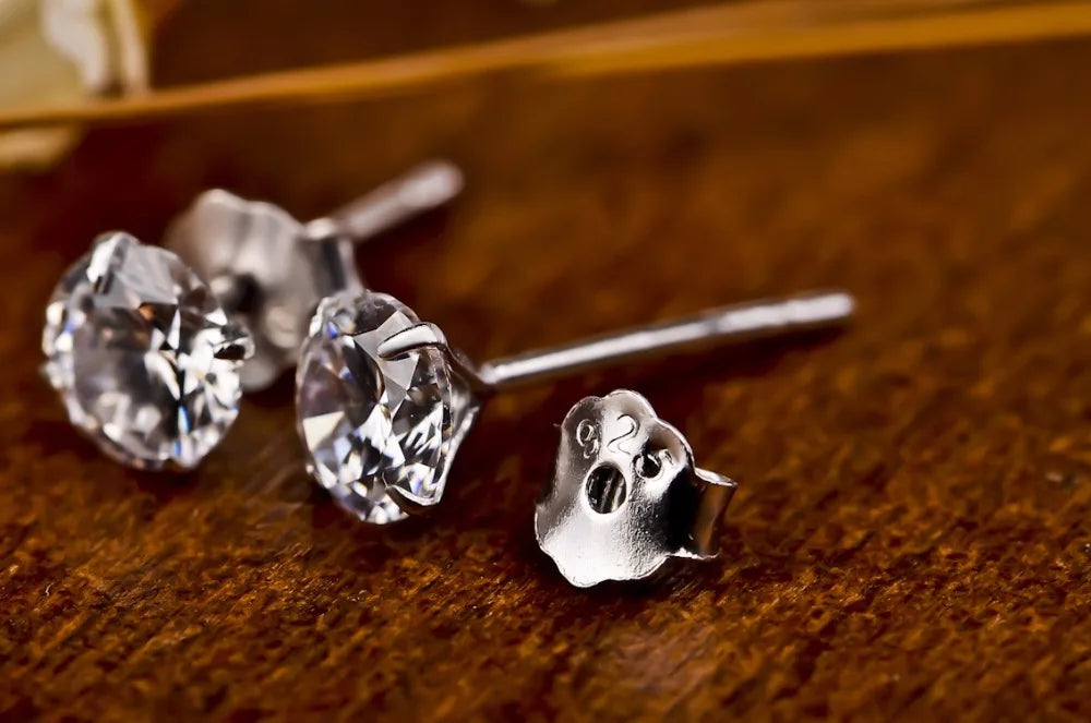 Aretes de Plata de Ley 925 con Zirconia Cúbica