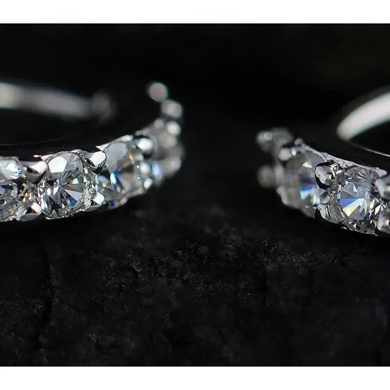 Aros de Cristal Románticos – Baño en Plata 925