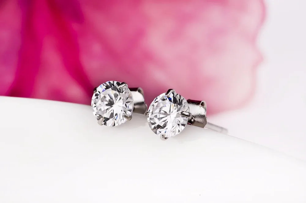 Aretes de Plata de Ley 925 con Zirconia Cúbica