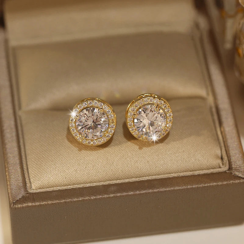 Aretes Vintage de Zirconia Blanca