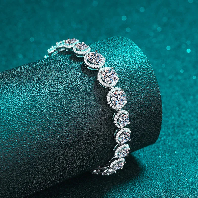 Pulso moissanita Luz Brillante-Plata 925