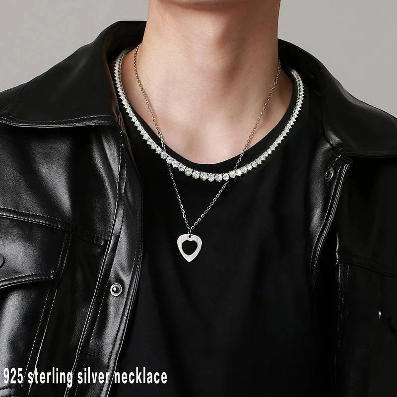 3/4/5mm Three clawed Moissanite Tennis Necklace Women Man S925 Sterling Silver Lab Diamond Hiphop Chains Jewelry GRA Certified