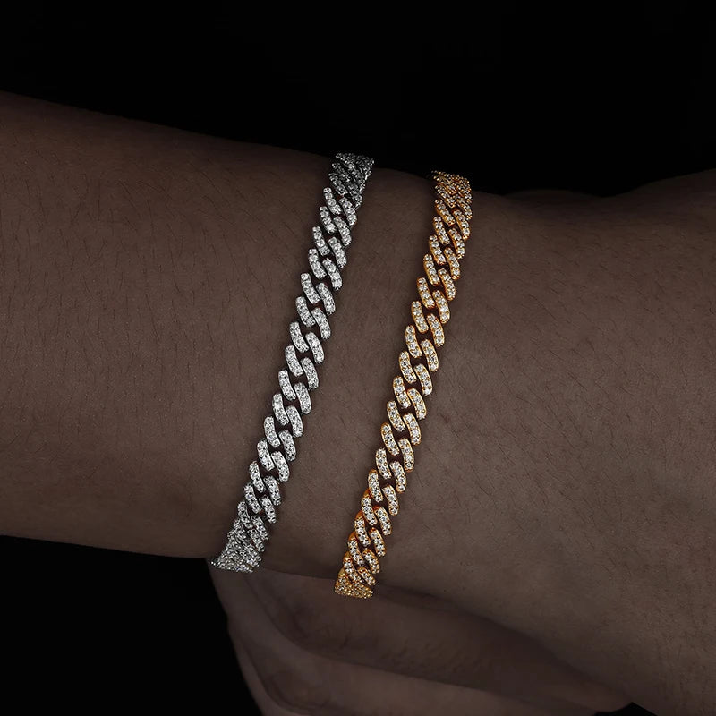 Pulsera Cubana Moissanita – Plata 925 6mm