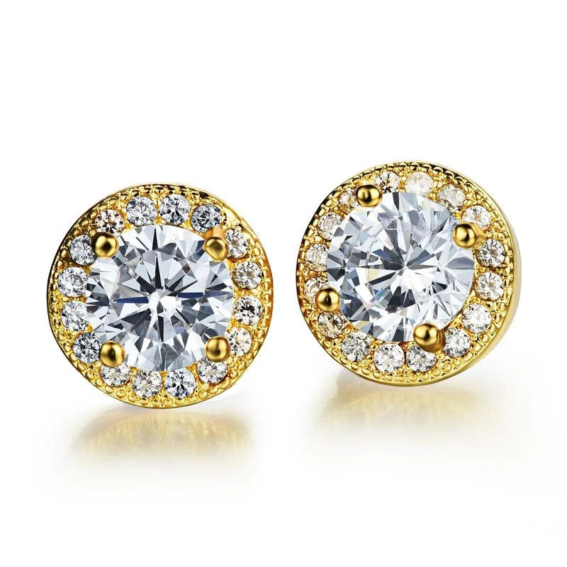 Aretes Vintage de Zirconia Blanca