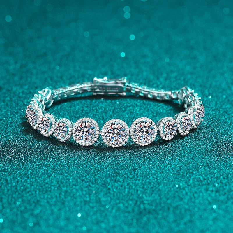 Pulso moissanita Luz Brillante-Plata 925
