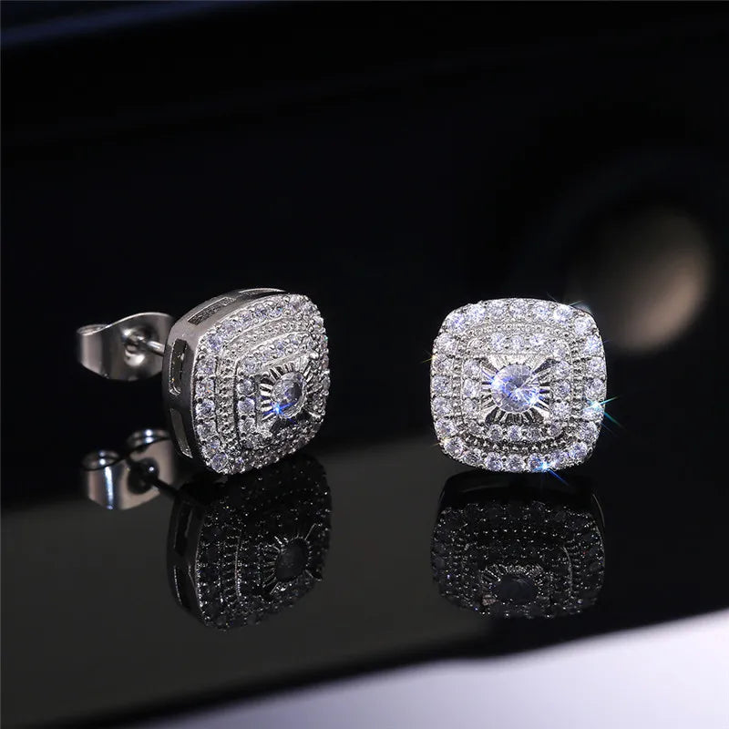 Aretes Stud-Plata ley 925