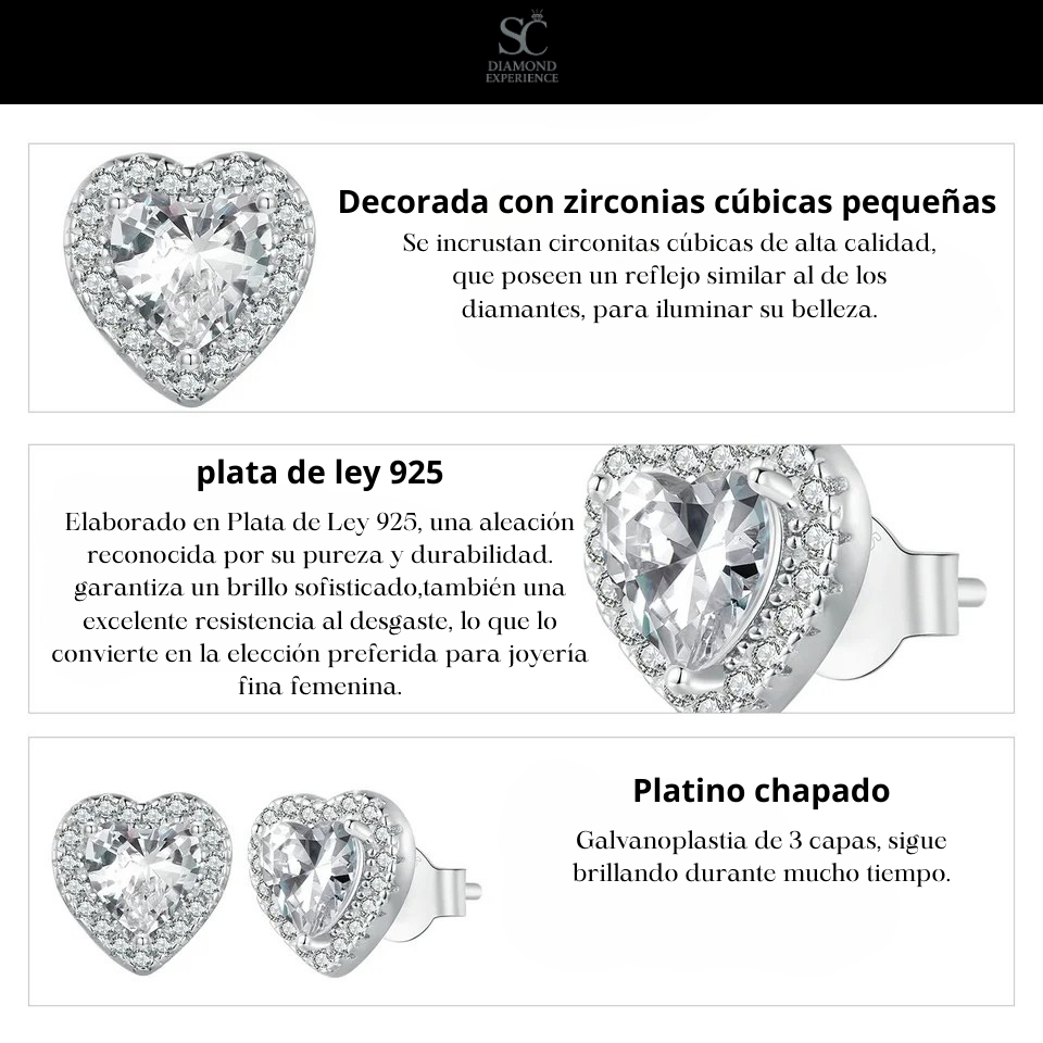 Corazón Radiante-Plata ley 925