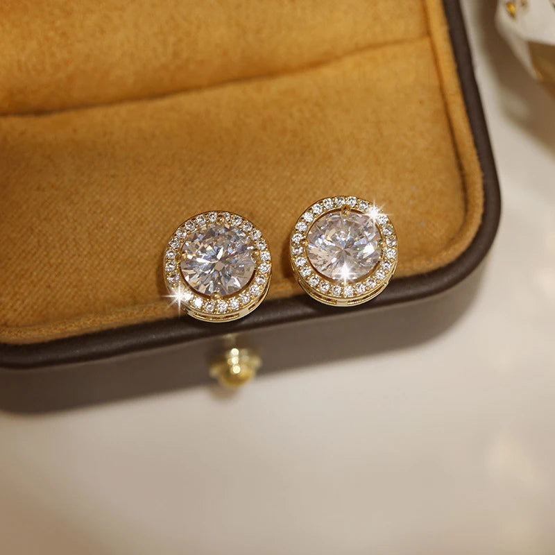 Aretes Vintage de Zirconia Blanca