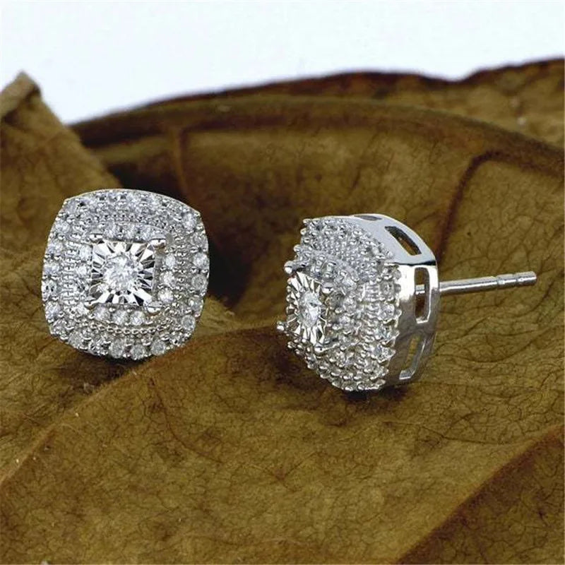 Aretes Stud-Plata ley 925